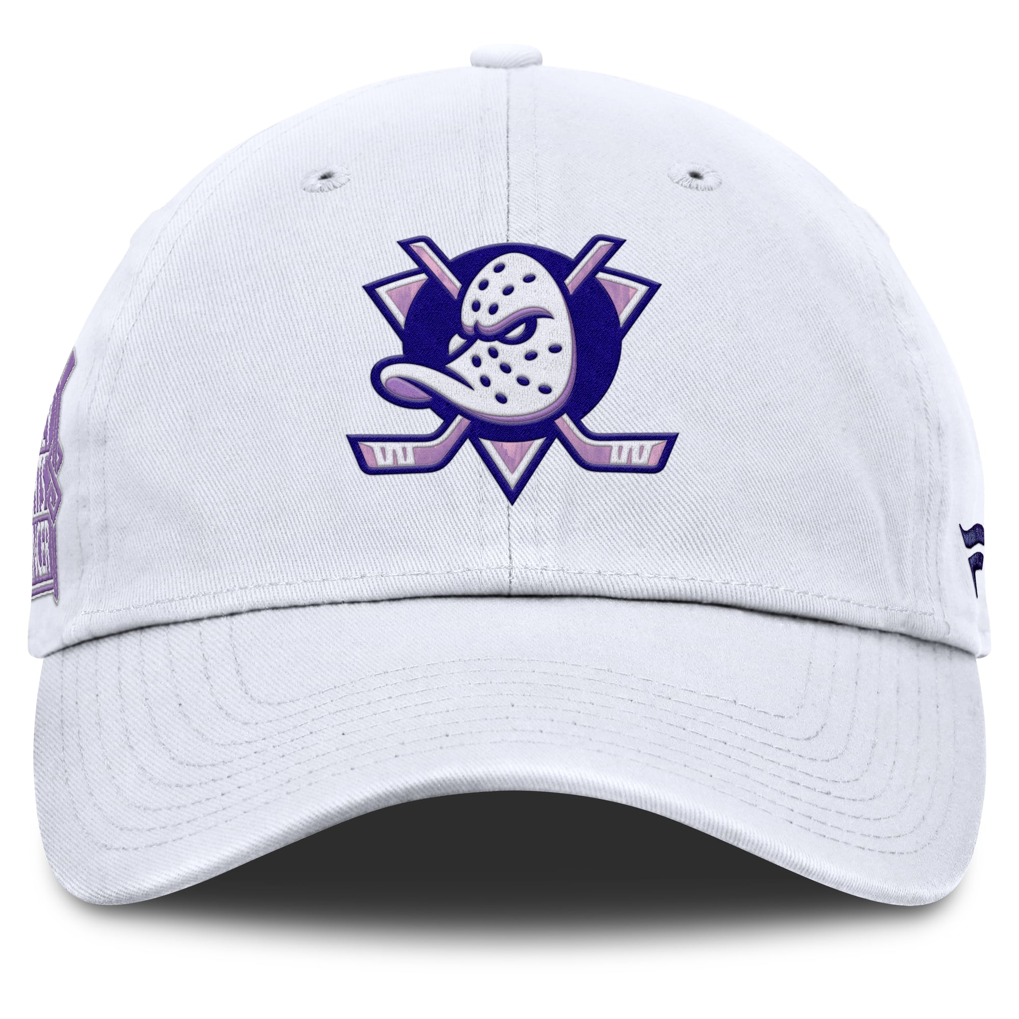 Men's Fanatics White Anaheim Ducks Authentic Pro Hockey Fights Cancer Adjustable Hat